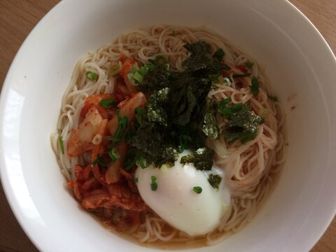 レンジで簡単温泉卵とポカポカにゅうめん